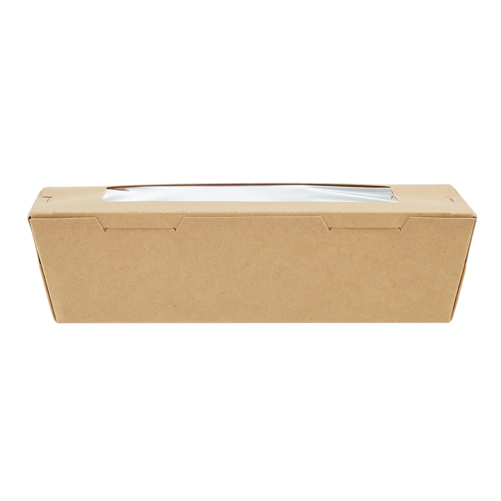 Cafe Vision 42 oz Kraft Paper Medium Take Out Container - Hinge Lock - 8'' x 5 1/2'' x 2'' - 50 count box