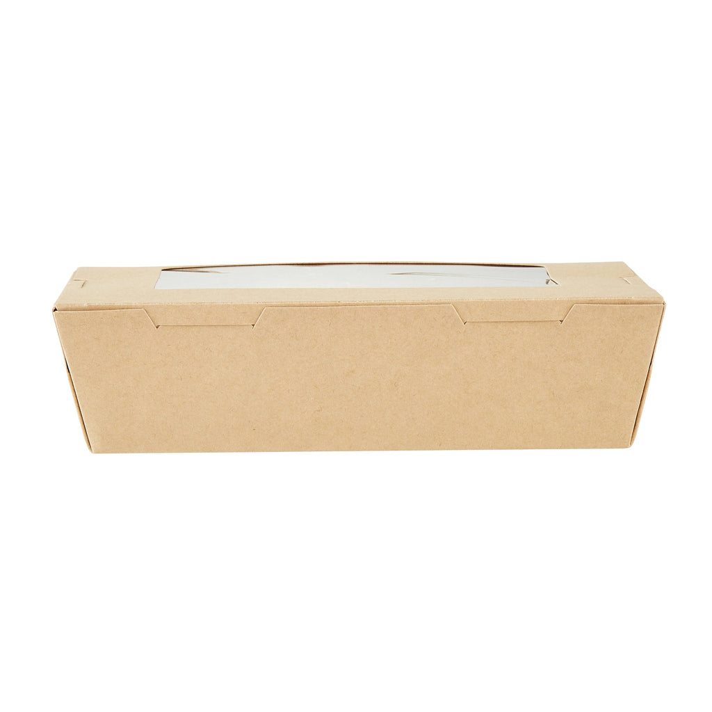 Cafe Vision 42 oz Kraft Paper Medium Take Out Container - Hinge Lock - 8'' x 5 1/2'' x 2'' - 200 count box