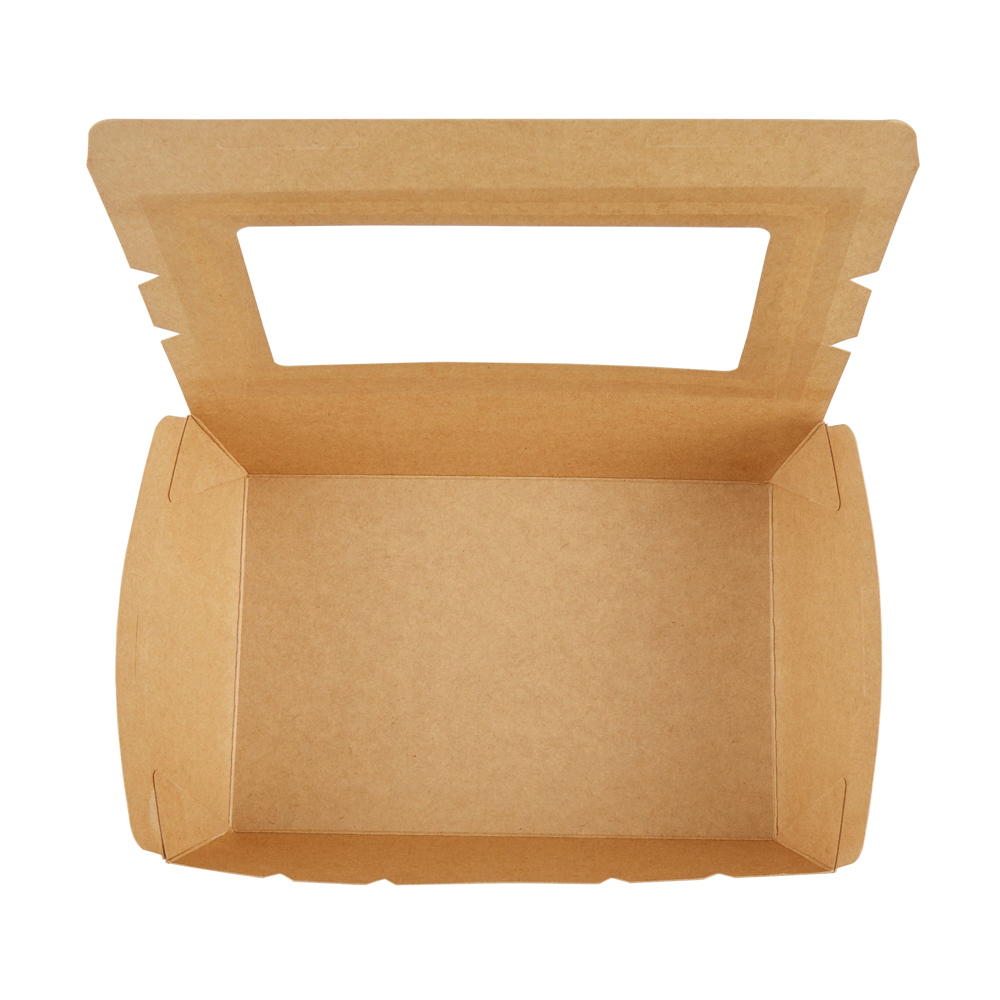 Cafe Vision 42 oz Kraft Paper Medium Take Out Container - Hinge Lock - 8'' x 5 1/2'' x 2'' - 200 count box