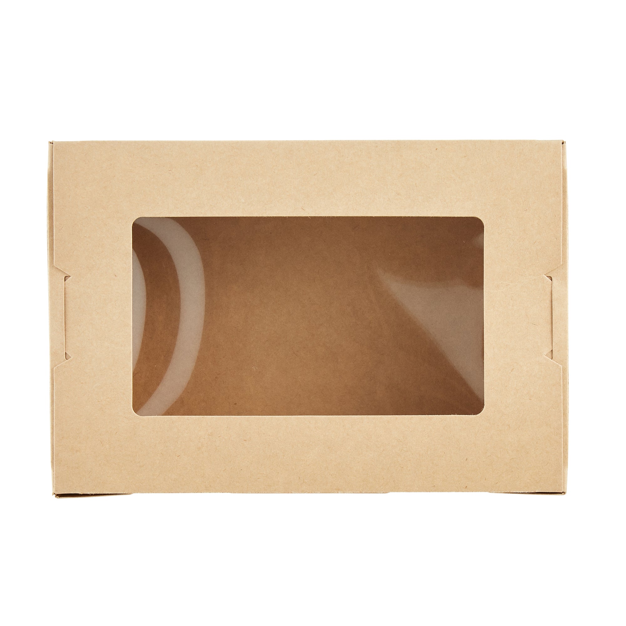 Cafe Vision 42 oz Kraft Paper Medium Take Out Container - Hinge Lock - 8'' x 5 1/2'' x 2'' - 200 count box