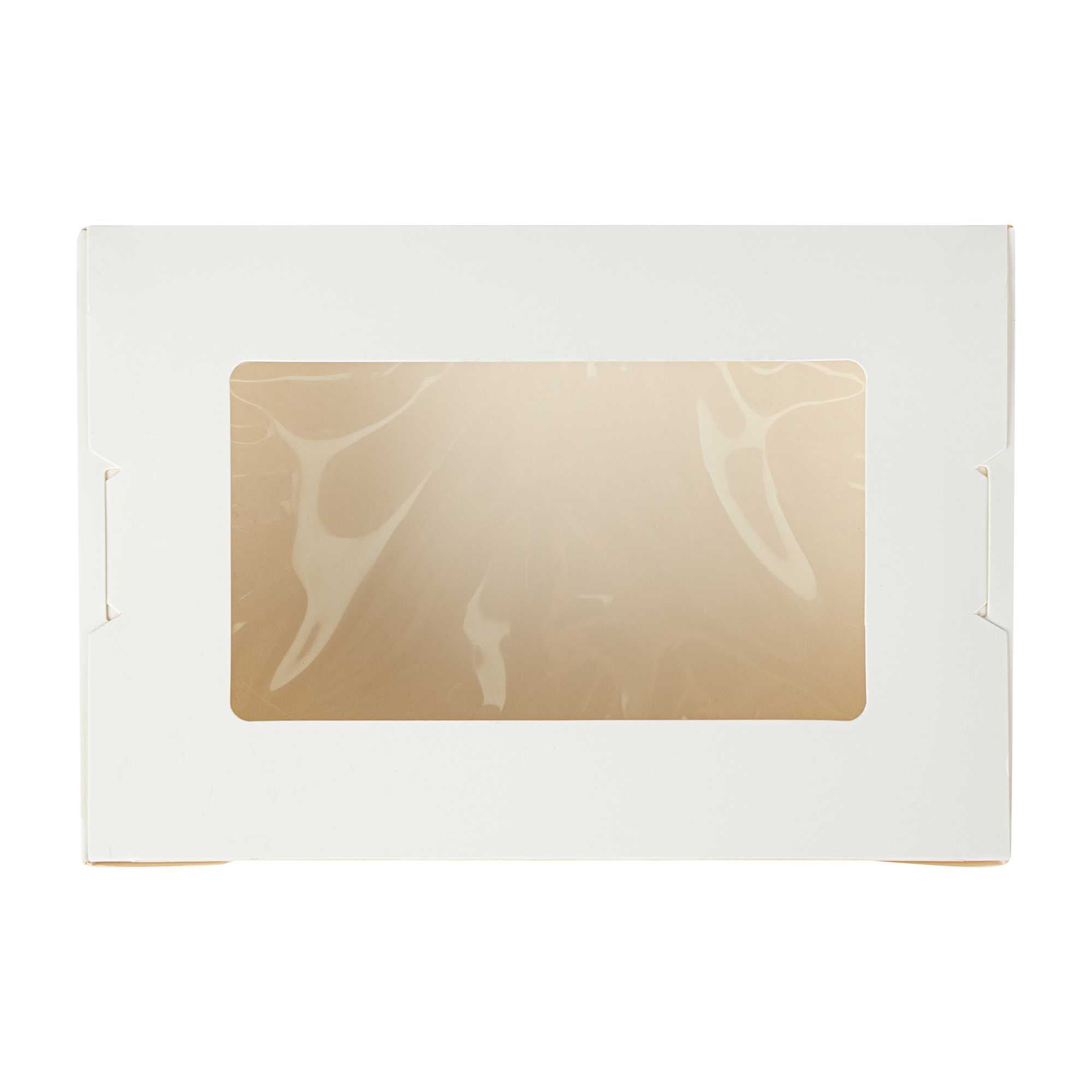 Cafe Vision 42 oz White Paper Medium Take Out Container - Hinge Lock - 8" x 5 1/2" x 2" - 50 count box