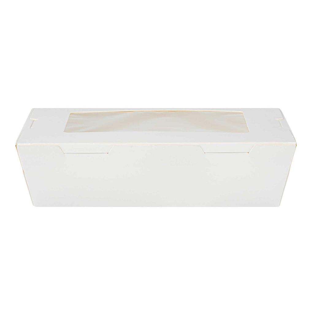 Cafe Vision 42 oz White Paper Medium Take Out Container - Hinge Lock - 8" x 5 1/2" x 2" - 200 count box