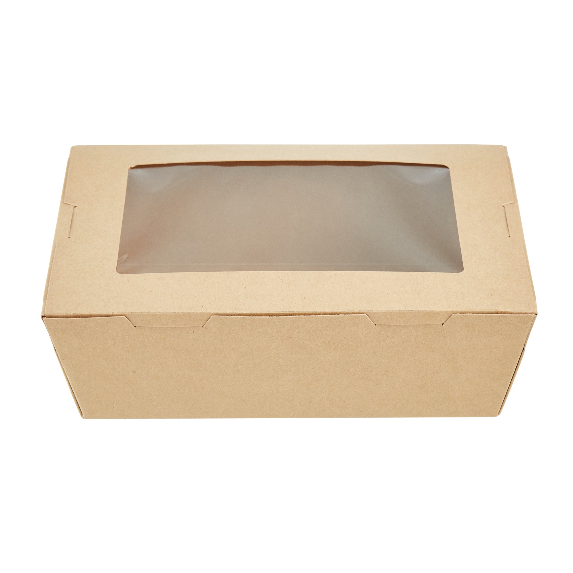 Cafe Vision 71 oz Kraft Paper Large Take Out Container - Hinge Lock - 8 3/4'' x 6 1/2'' x 2 1/2'' - 50 count box