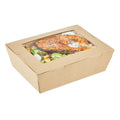 Cafe Vision 71 oz Kraft Paper Large Take Out Container - Hinge Lock - 8 3/4'' x 6 1/2'' x 2 1/2'' - 50 count box