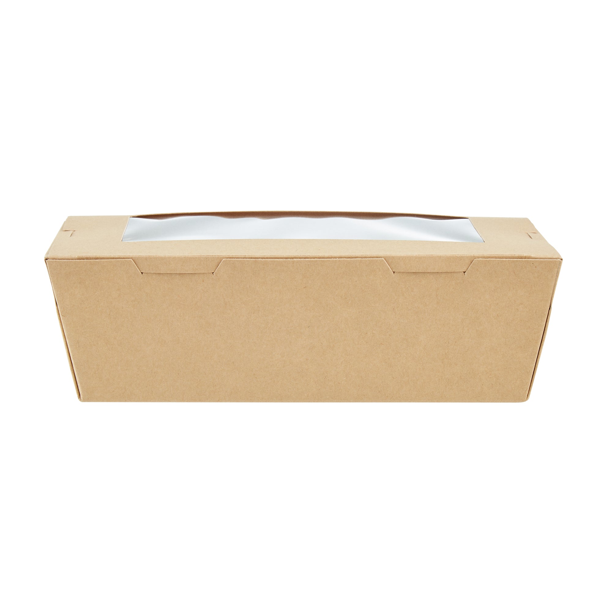 Cafe Vision 71 oz Kraft Paper Large Take Out Container - Hinge Lock - 8 3/4'' x 6 1/2'' x 2 1/2'' - 200 count box