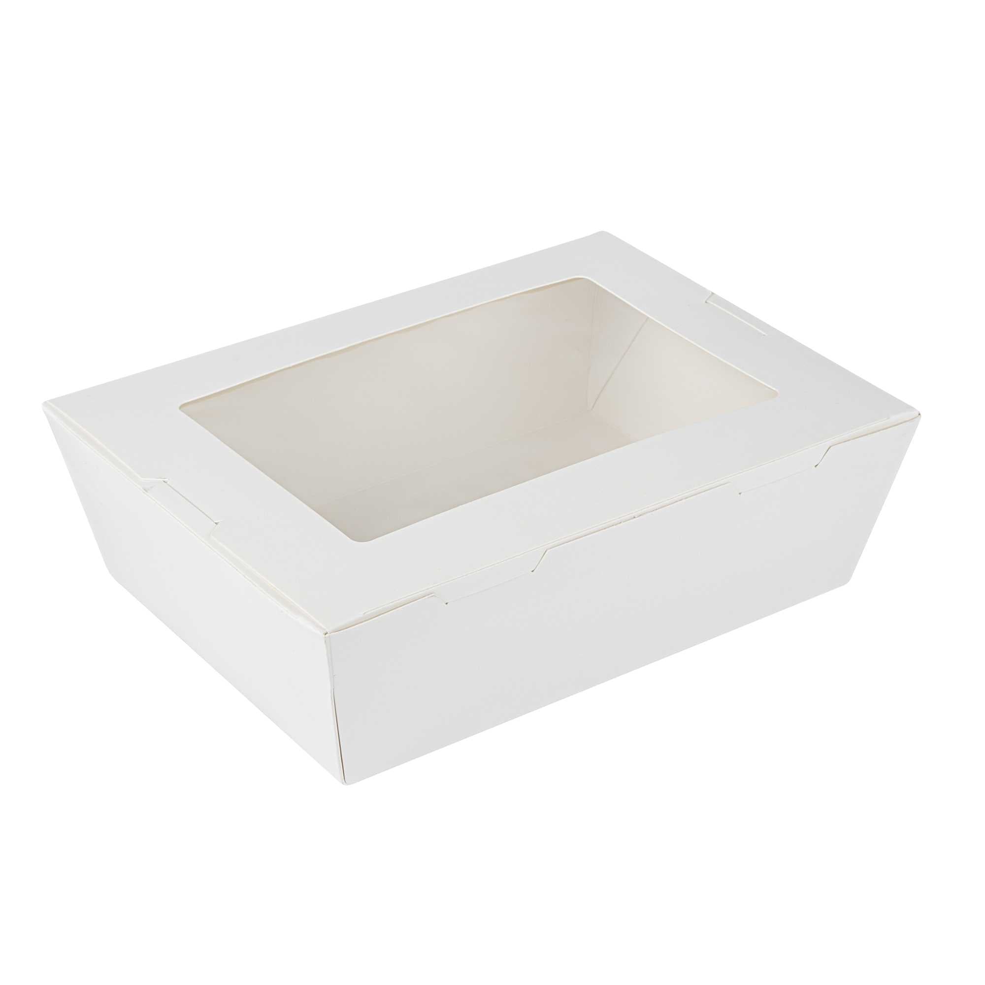 Cafe Vision 71 oz White Paper Large Take Out Container - Hinge Lock - 8 3/4" x 6 1/2" x 2 1/2" - 200 count box