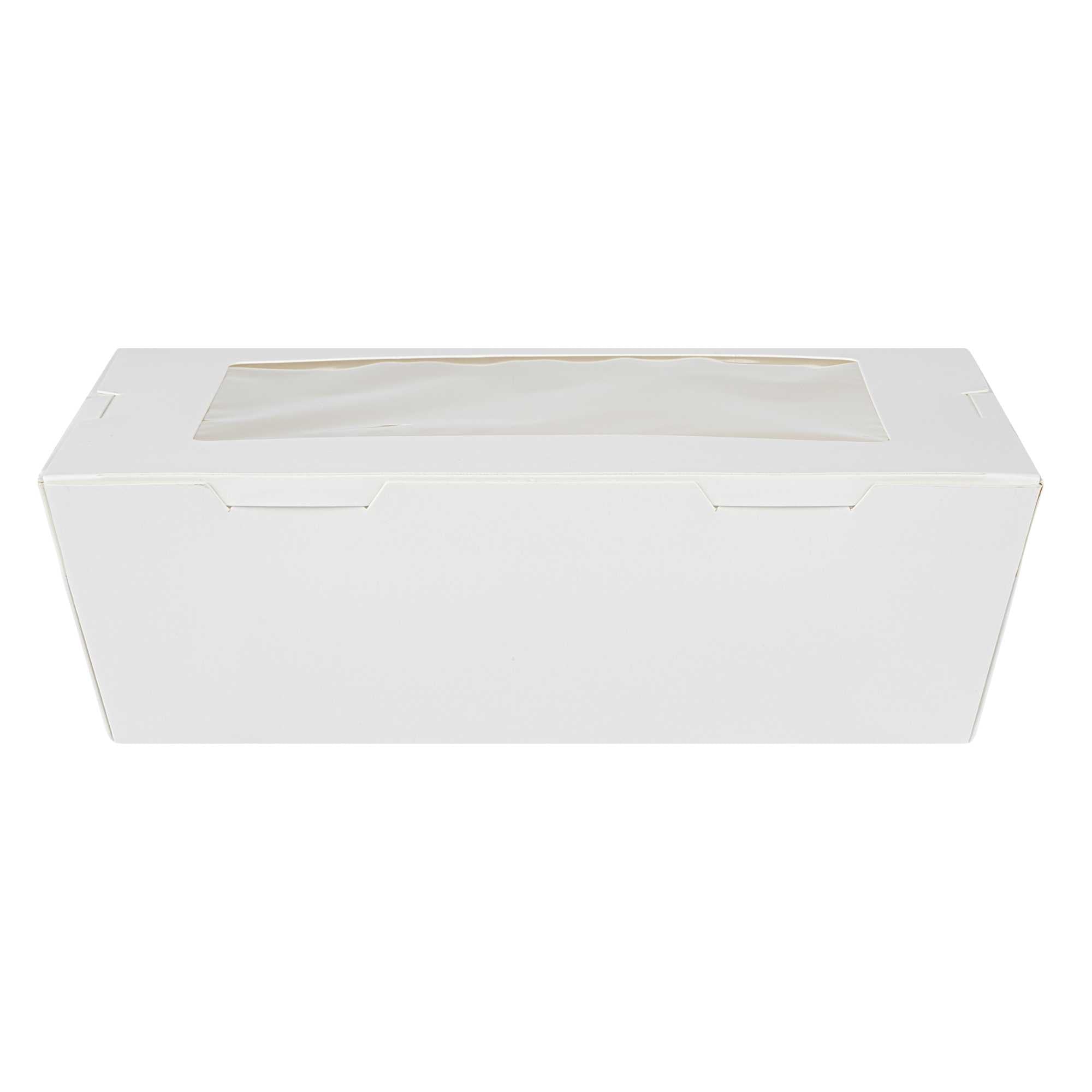 Cafe Vision 71 oz White Paper Large Take Out Container - Hinge Lock - 8 3/4" x 6 1/2" x 2 1/2" - 200 count box