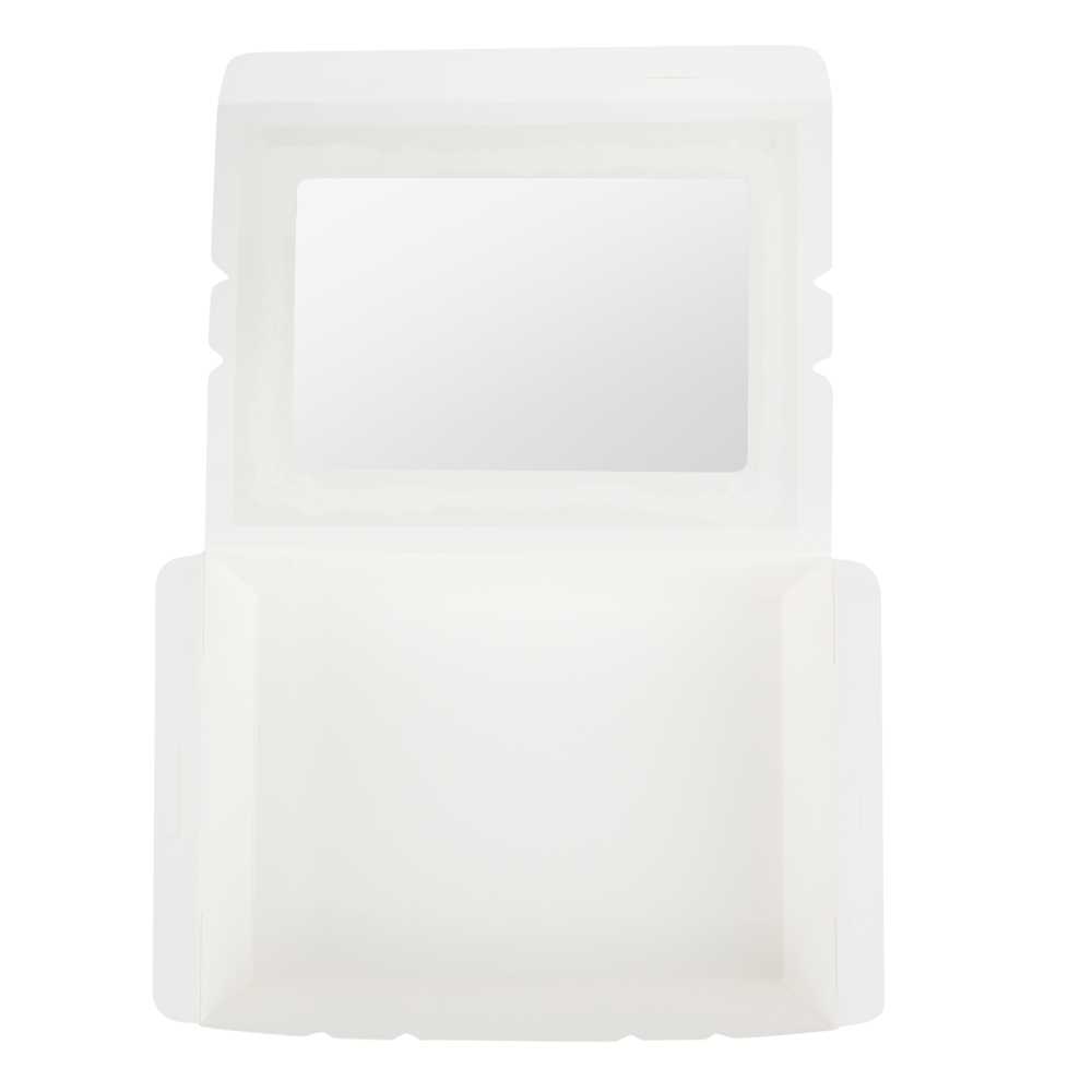 Cafe Vision 71 oz White Paper Large Take Out Container - Hinge Lock - 8 3/4" x 6 1/2" x 2 1/2" - 200 count box
