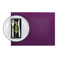 Geneva Frame Violet Vinyl Woven Placemat - 16" x 12" - 6 count box