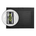Geneva Frame Slate Blue Vinyl Woven Placemat - 16" x 12" - 6 count box