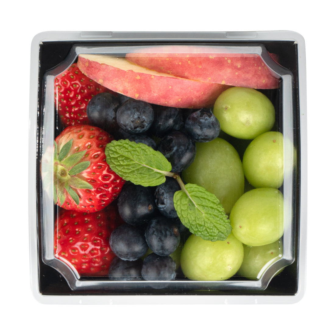 Matsuri Vision Black Paper Small Sushi Container - 3 3/4" x 3 3/4" x 1 1/2" - 100 count box