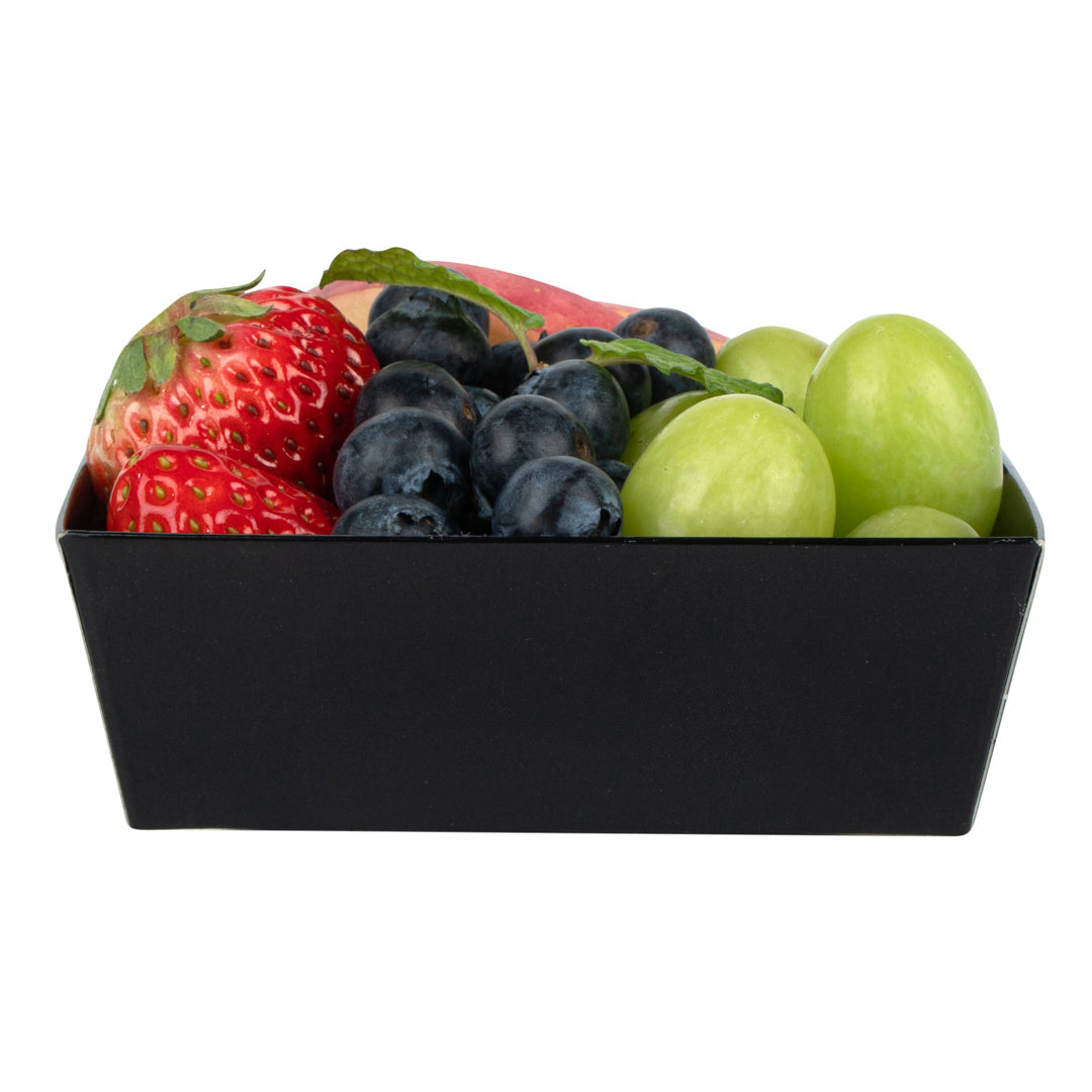 Matsuri Vision Black Paper Small Sushi Container - 3 3/4" x 3 3/4" x 1 1/2" - 100 count box