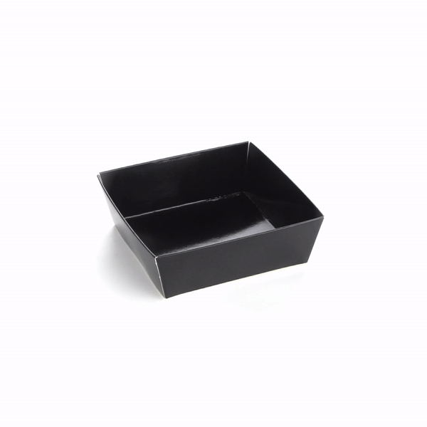 Matsuri Vision Black Paper Small Sushi Container - 3 3/4" x 3 3/4" x 1 1/2" - 100 count box