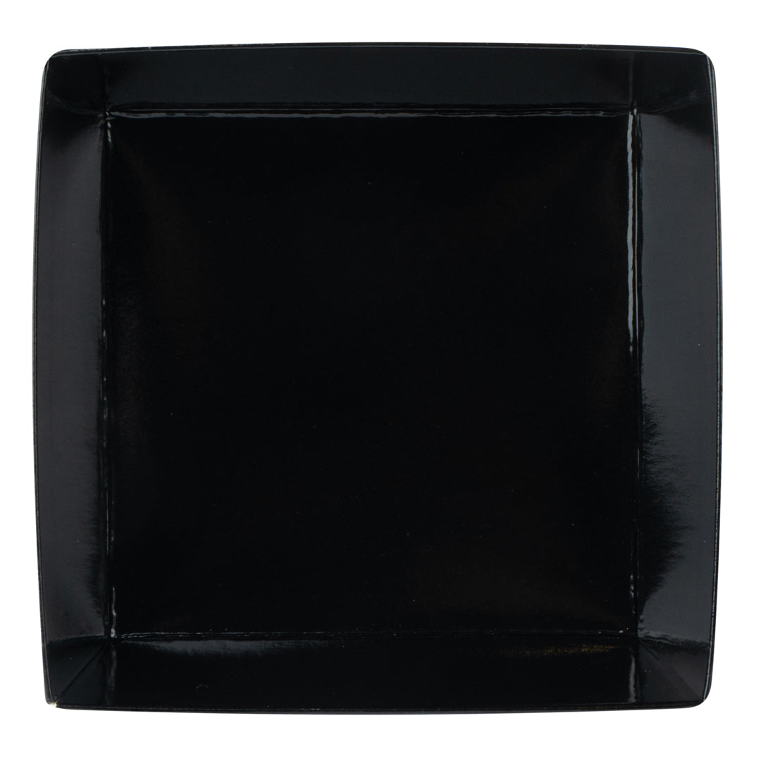 Matsuri Vision Black Paper Small Sushi Container - 3 3/4" x 3 3/4" x 1 1/2" - 100 count box