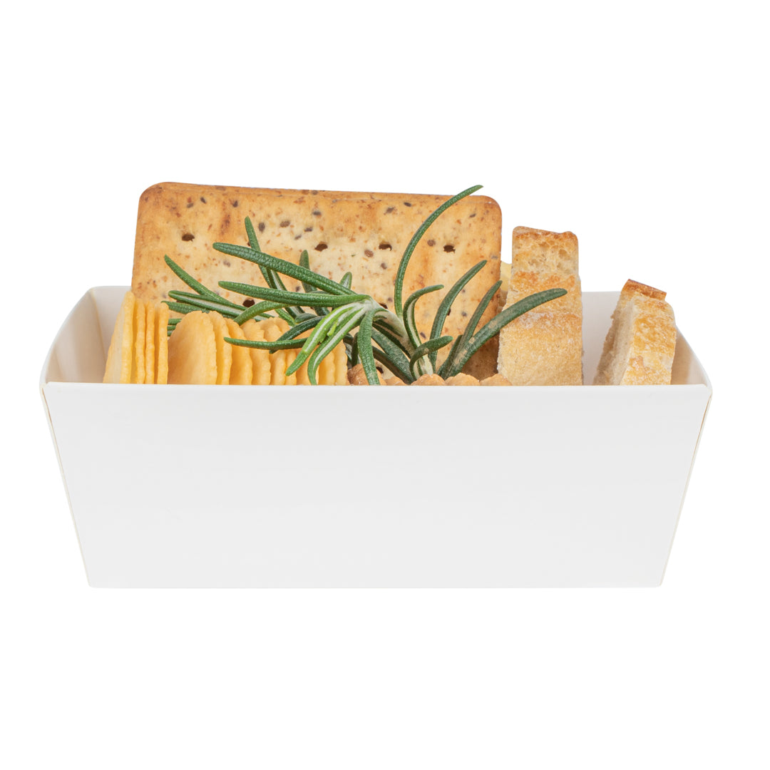 Matsuri Vision White Paper Small Sushi Container - 3 3/4" x 3 3/4" x 1 1/2" - 100 count box