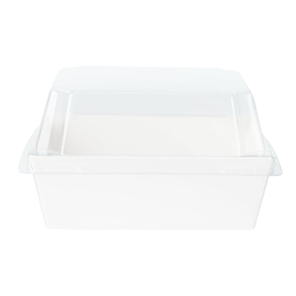 Matsuri Vision White Paper Small Sushi Container - 3 3/4" x 3 3/4" x 1 1/2" - 100 count box