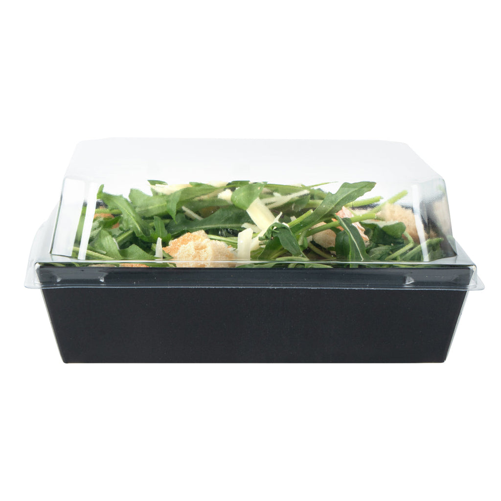 Matsuri Vision Black Paper Large Sushi Container - 5" x 4 1/2" x 1 1/2" - 100 count box