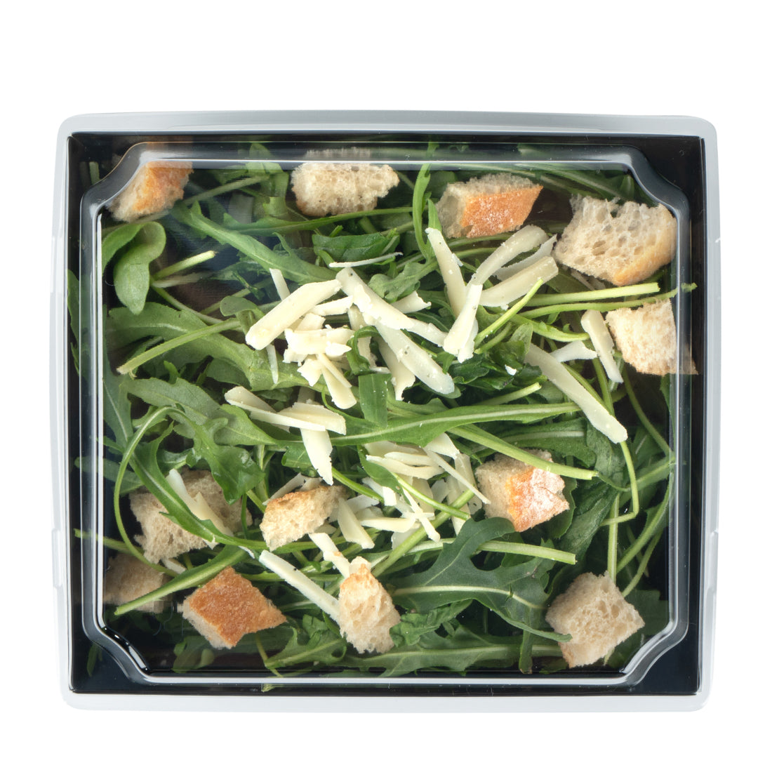 Matsuri Vision Black Paper Large Sushi Container - 5" x 4 1/2" x 1 1/2" - 100 count box