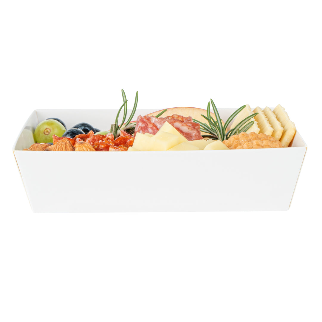 Matsuri Vision White Paper Large Sushi Container - 5" x 4 1/2" x 1 1/2" - 100 count box