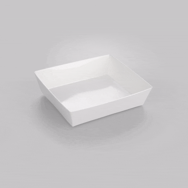 Matsuri Vision White Paper Large Sushi Container - 5" x 4 1/2" x 1 1/2" - 100 count box