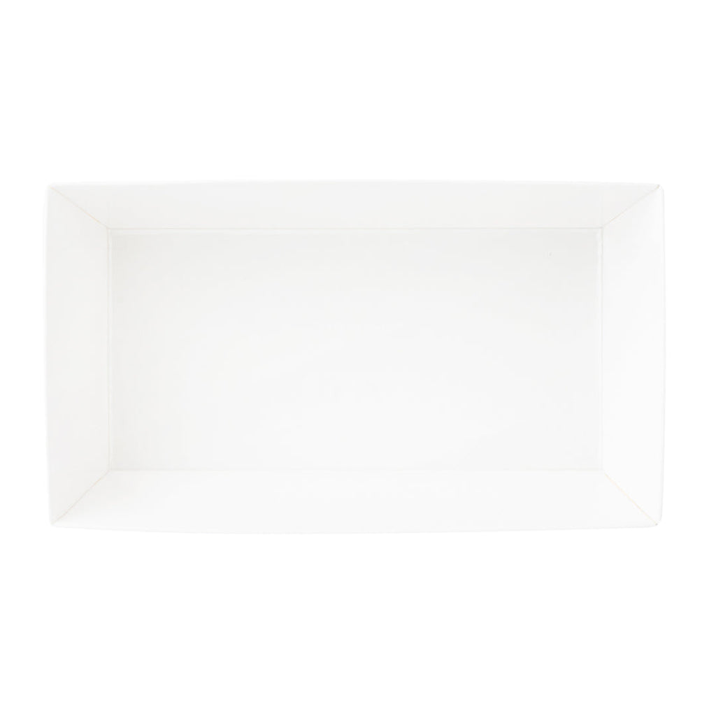 Matsuri Vision Rectangle White Paper Small Sushi Container - 4 3/4" x 2 1/2" x 1 1/2" - 100 count box