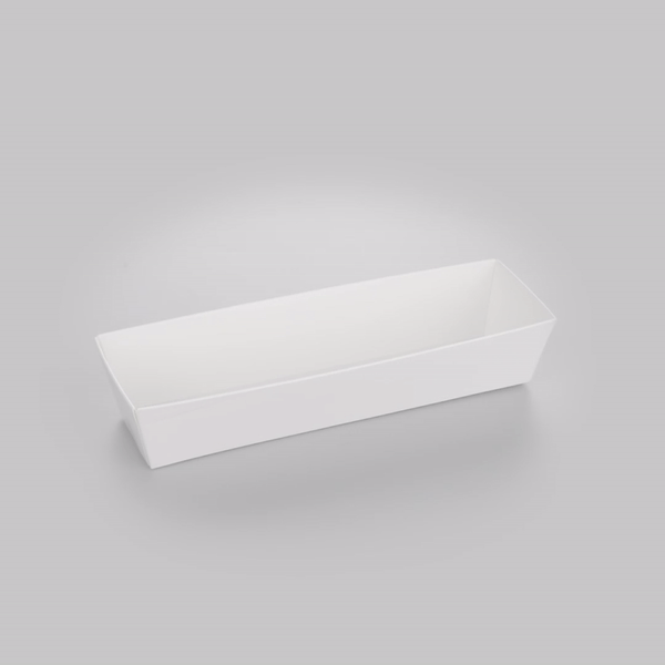 Matsuri Vision White Paper Small Maki Sushi Container - 6 1/2" x 1 3/4" x 1 1/2" - 100 count box