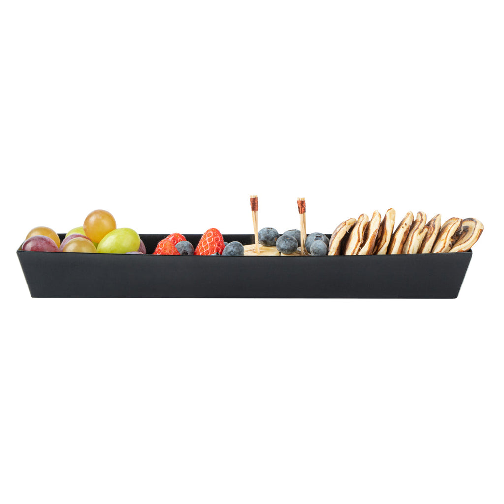Matsuri Vision Black Paper Large Maki Sushi Container - 11 1/4" x 2" x 1 1/2" - 100 count box