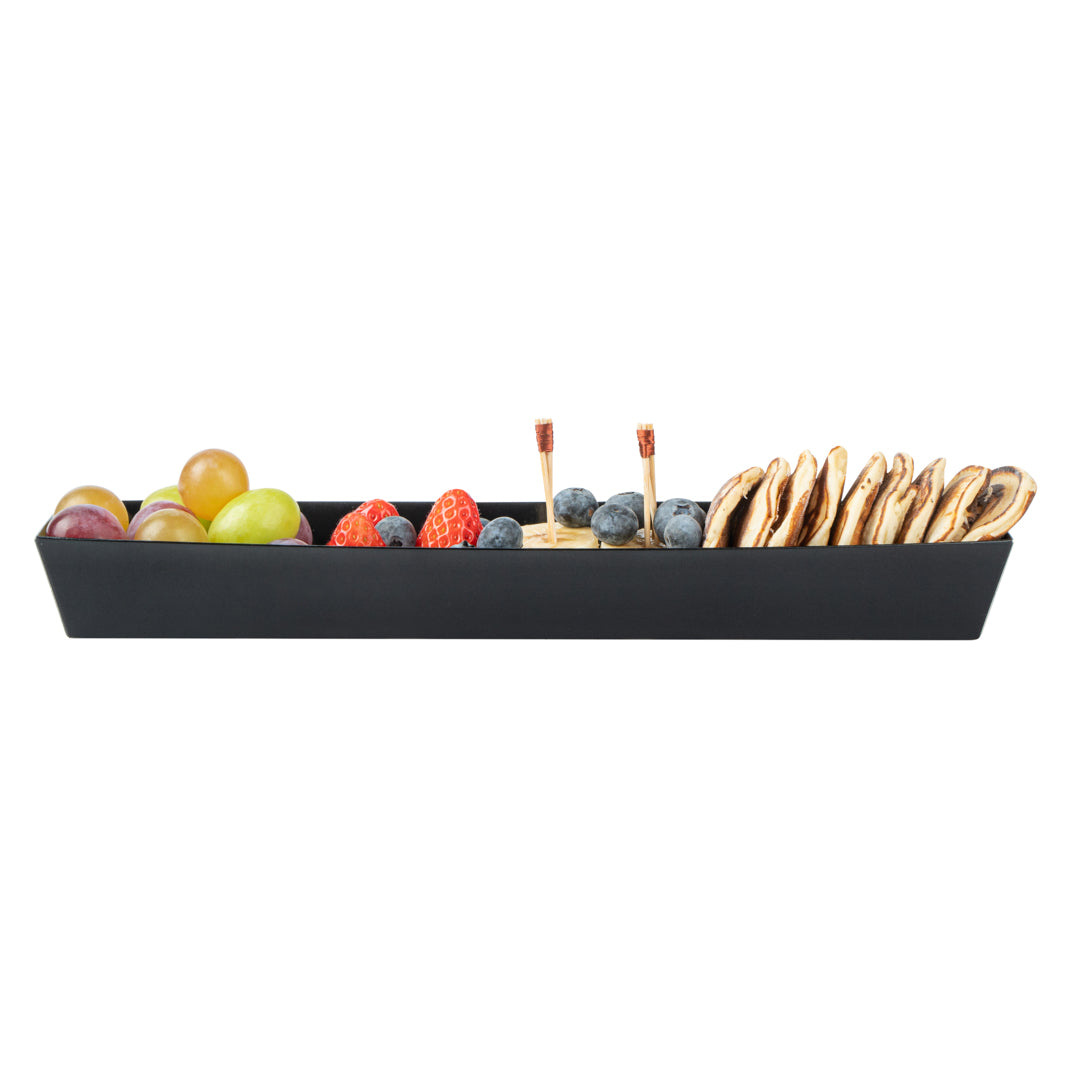 Matsuri Vision Black Paper Large Maki Sushi Container - 11 1/4" x 2" x 1 1/2" - 100 count box