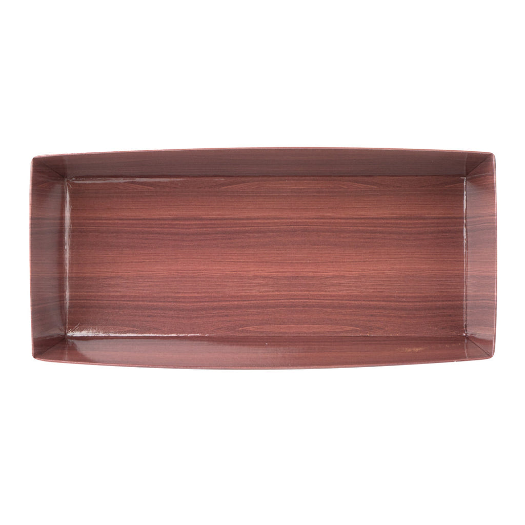 Matsuri Vision Rectangle Wood Grain Paper Large Sushi Container - 7" x 2 3/4" x 1 1/2" - 100 count box