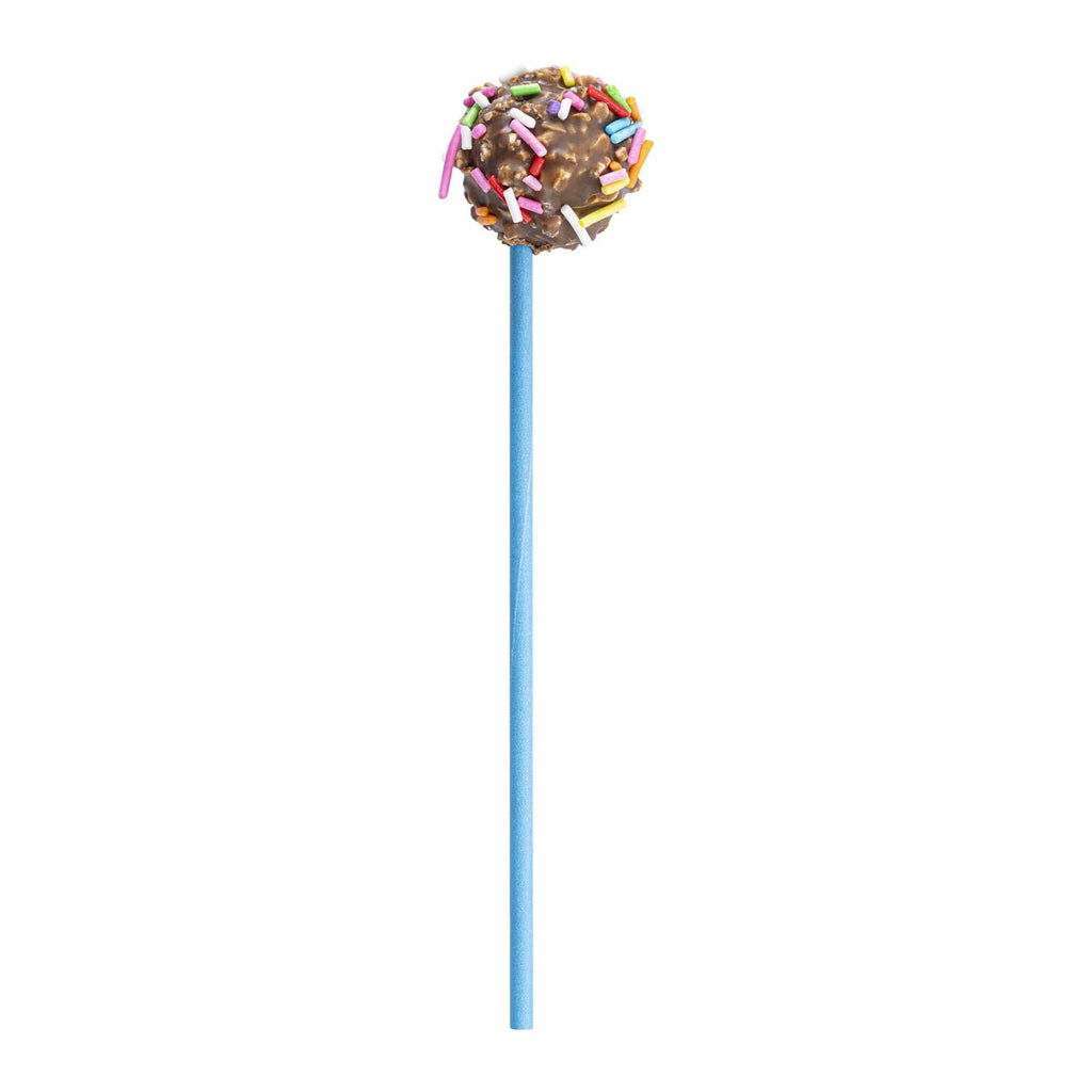 Pastry Tek Sky Blue Paper Cake Pop and Lollipop Stick - Biodegradable - 6" x 5/32" - 100 count box