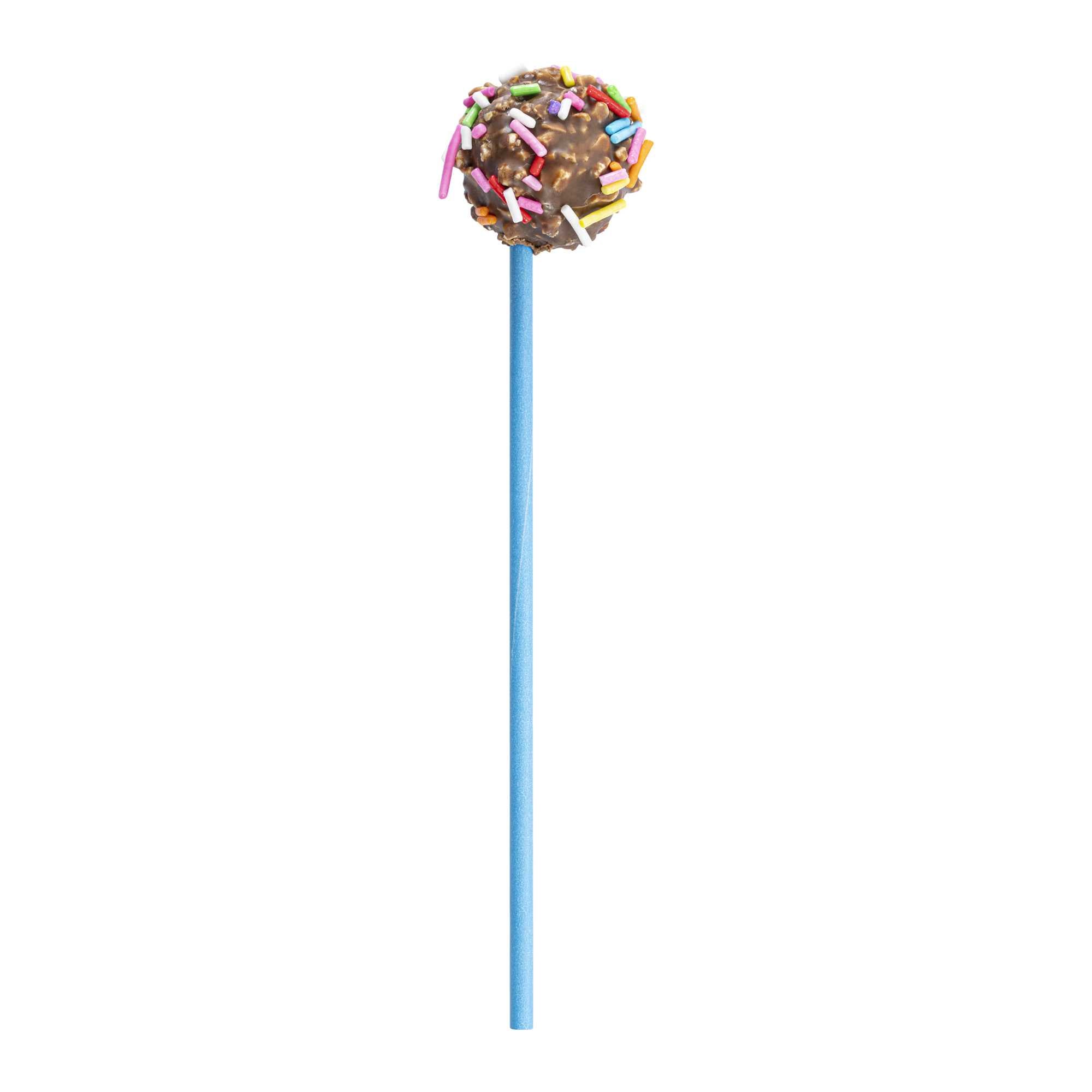 Pastry Tek Sky Blue Paper Cake Pop and Lollipop Stick - Biodegradable - 6" x 5/32" - 25 count box