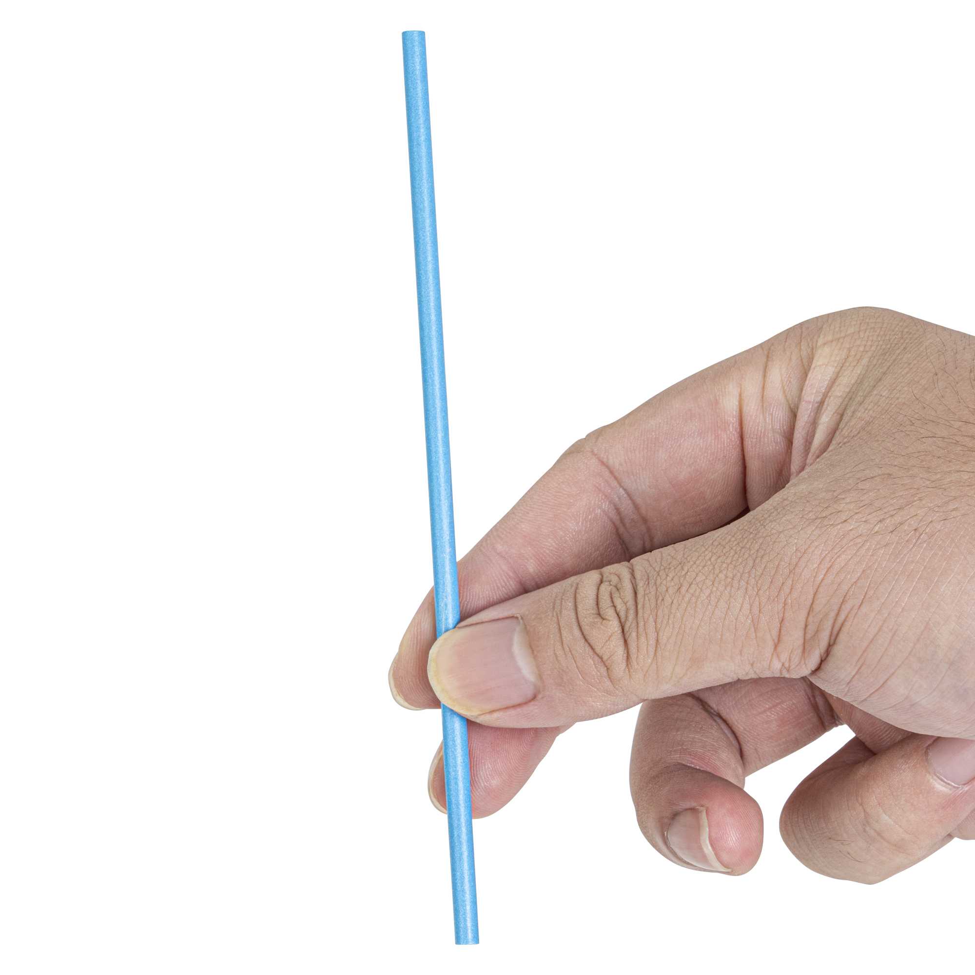 Pastry Tek Sky Blue Paper Cake Pop and Lollipop Stick - Biodegradable - 6" x 5/32" - 25 count box