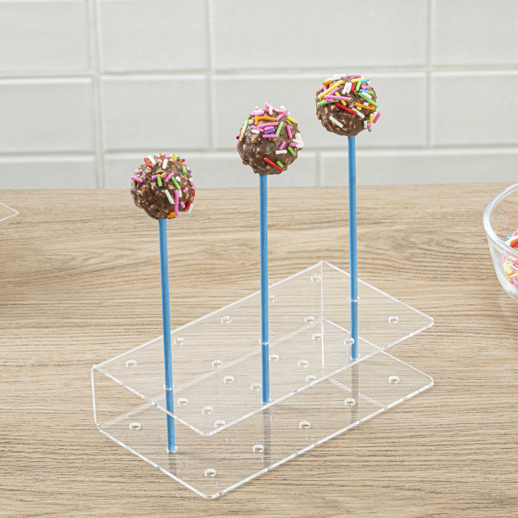Pastry Tek Sky Blue Paper Cake Pop and Lollipop Stick - Biodegradable - 6" x 5/32" - 25 count box
