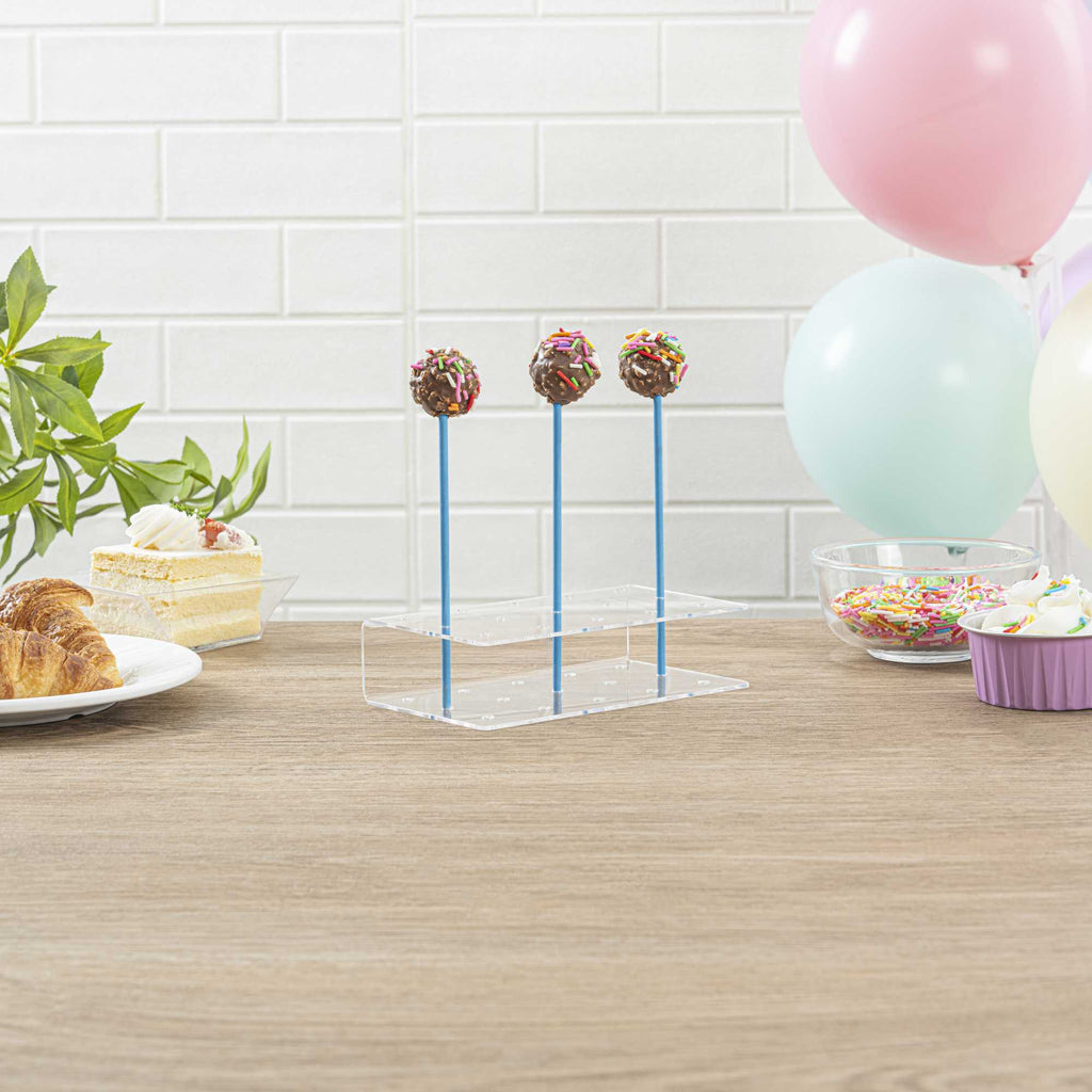 Pastry Tek Sky Blue Paper Cake Pop and Lollipop Stick - Biodegradable - 6" x 5/32" - 25 count box