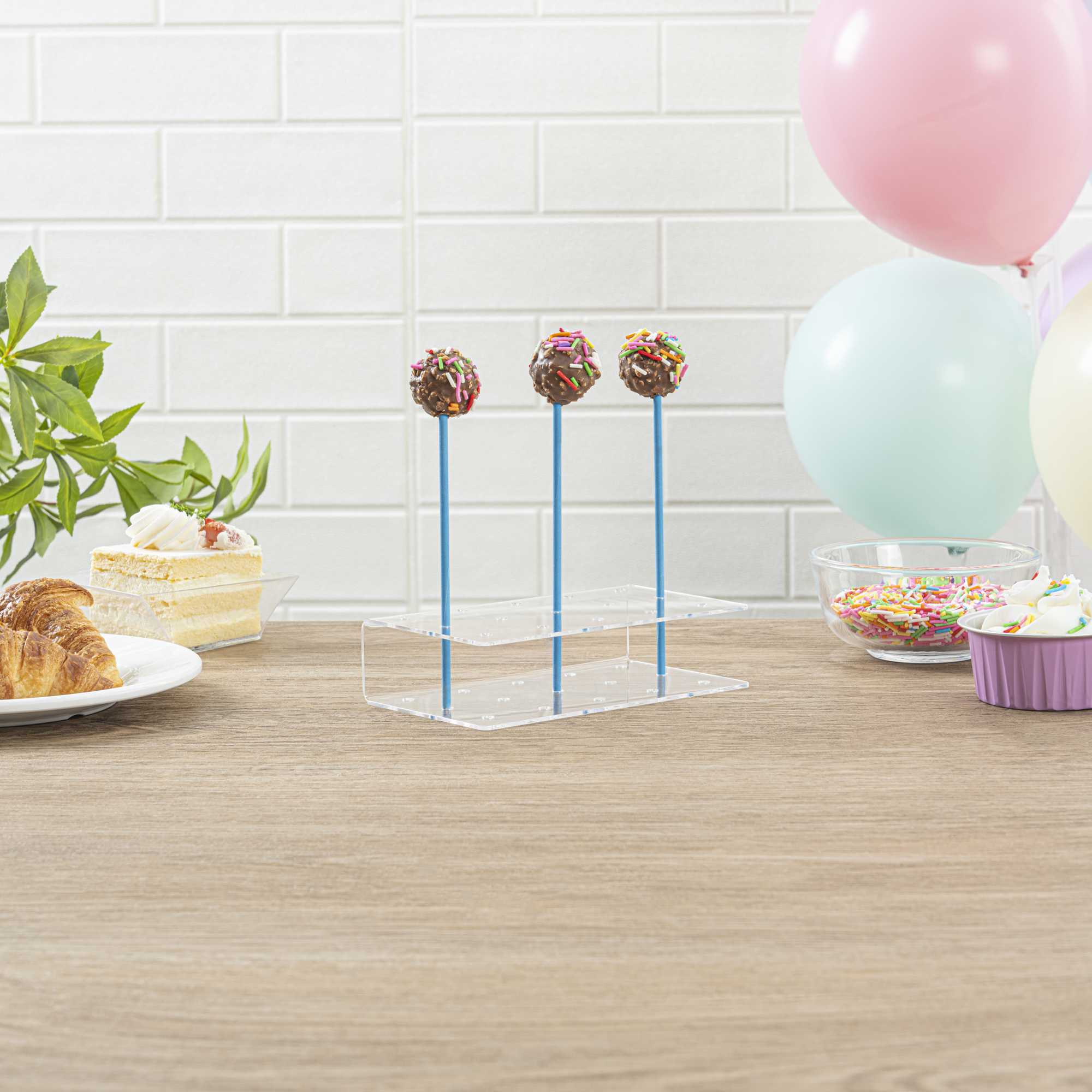 Pastry Tek Sky Blue Paper Cake Pop and Lollipop Stick - Biodegradable - 6" x 5/32" - 100 count box