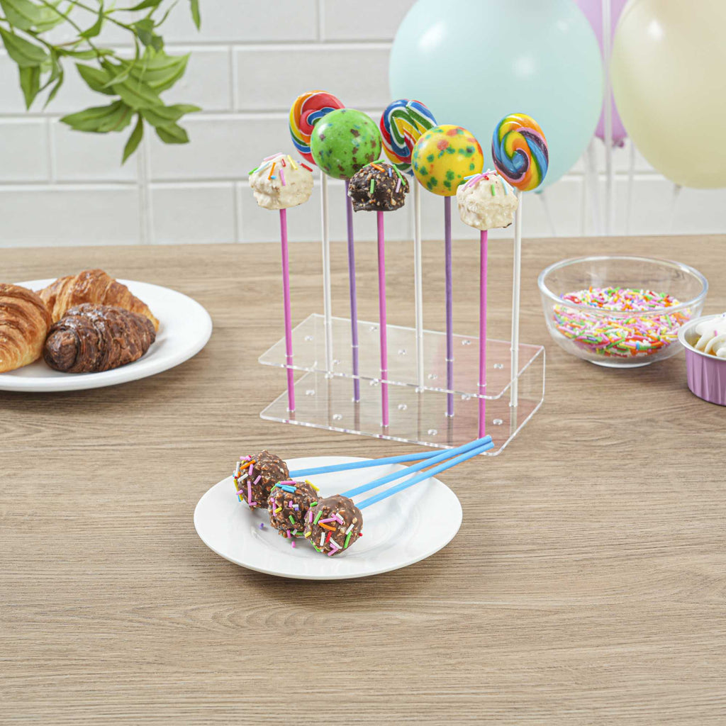Pastry Tek Sky Blue Paper Cake Pop and Lollipop Stick - Biodegradable - 6" x 5/32" - 100 count box