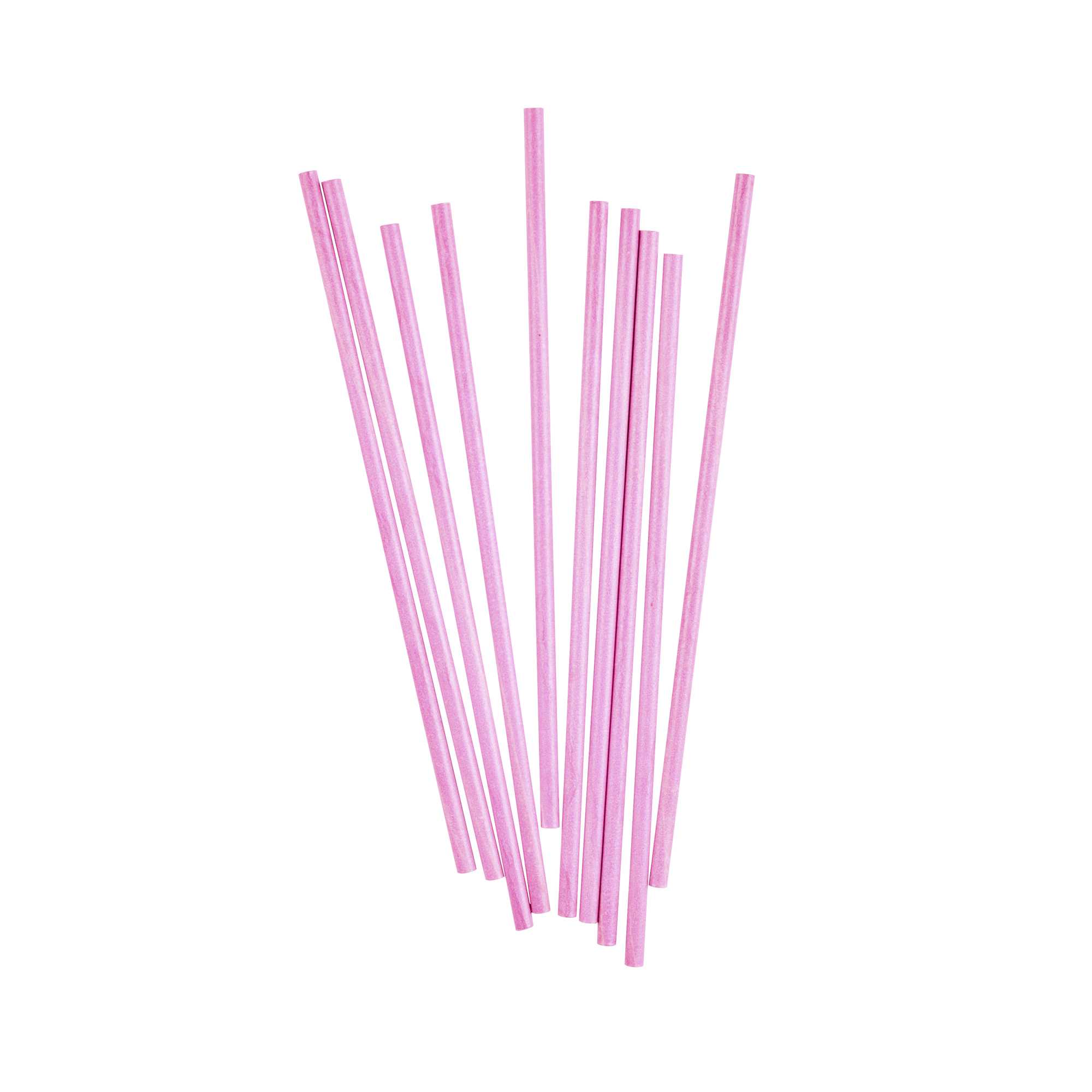 Pastry Tek Pink Paper Cake Pop and Lollipop Stick - Biodegradable - 6" x 5/32" - 100 count box