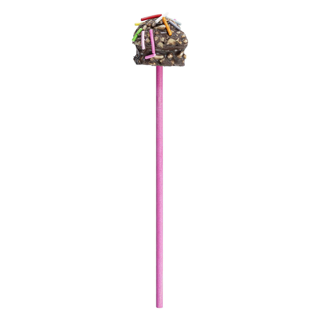 Pastry Tek Pink Paper Cake Pop and Lollipop Stick - Biodegradable - 6" x 5/32" - 25 count box