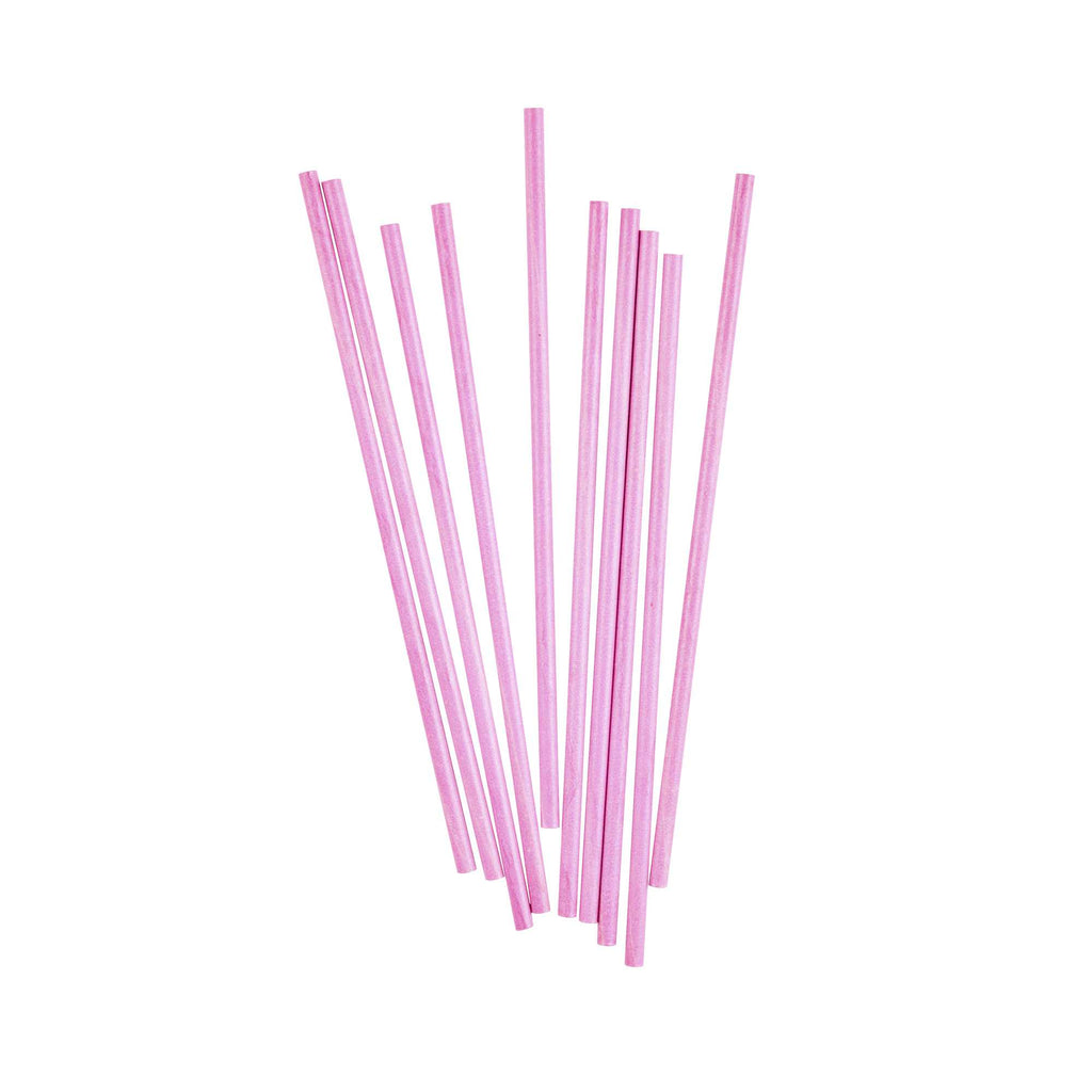 Pastry Tek Pink Paper Cake Pop and Lollipop Stick - Biodegradable - 6" x 5/32" - 25 count box