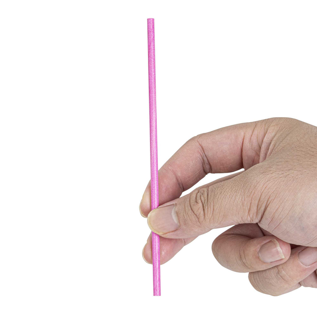 Pastry Tek Pink Paper Cake Pop and Lollipop Stick - Biodegradable - 6" x 5/32" - 25 count box