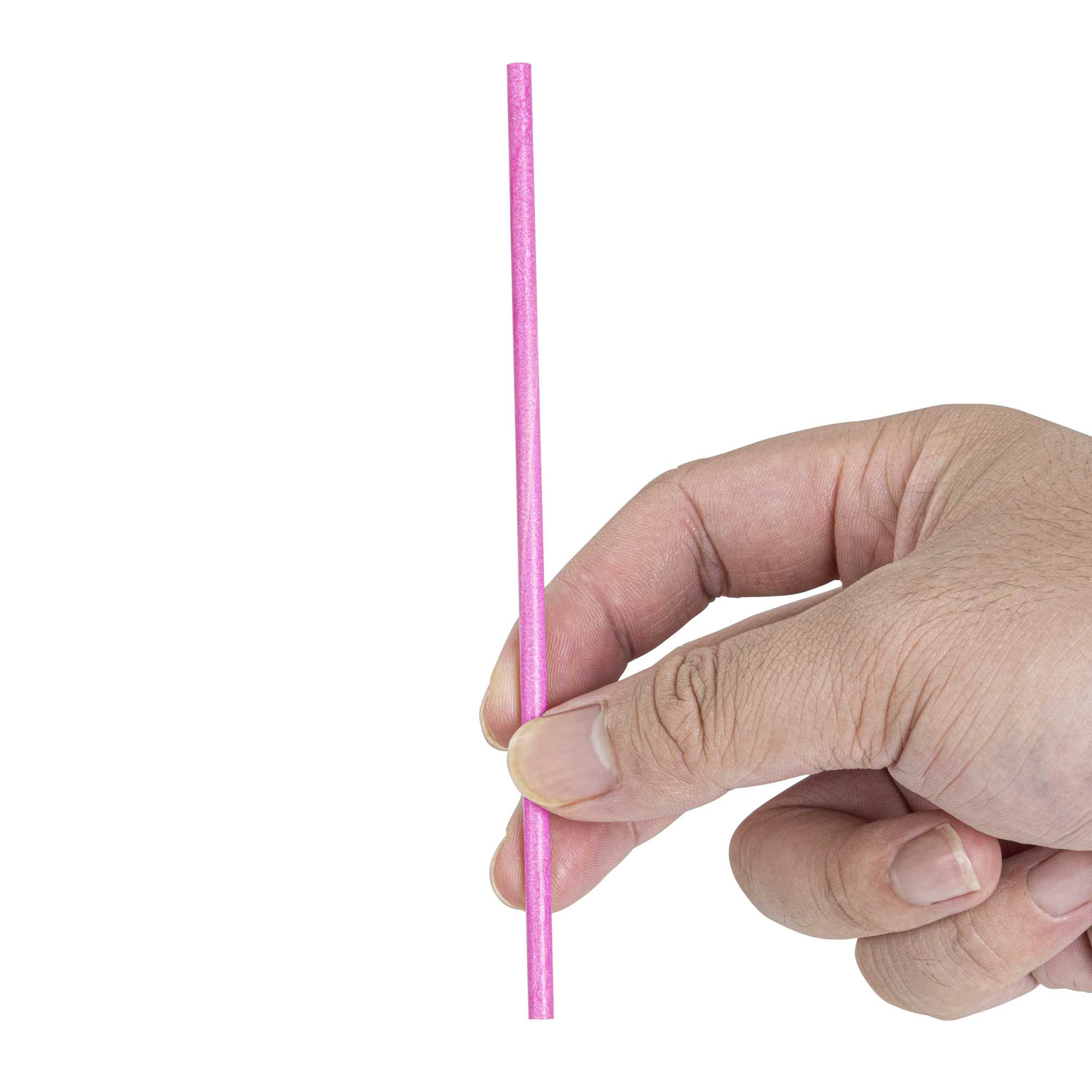Pastry Tek Pink Paper Cake Pop and Lollipop Stick - Biodegradable - 6" x 5/32" - 25 count box
