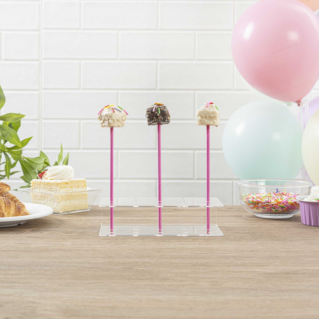 Pastry Tek Pink Paper Cake Pop and Lollipop Stick - Biodegradable - 6" x 5/32" - 25 count box
