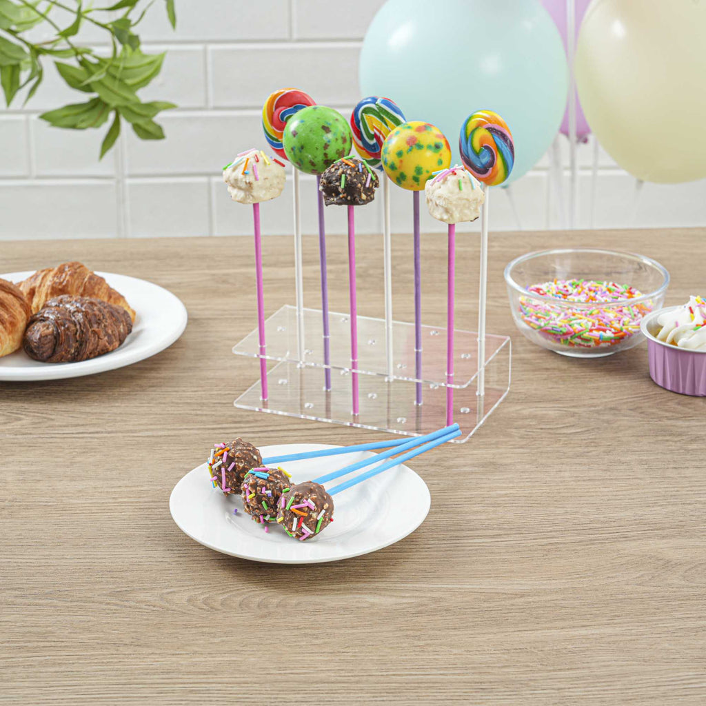 Pastry Tek Pink Paper Cake Pop and Lollipop Stick - Biodegradable - 6" x 5/32" - 25 count box