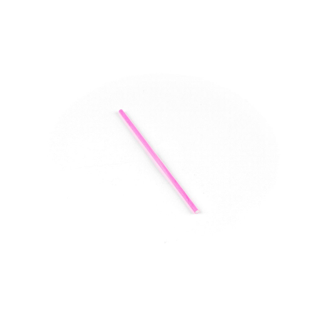 Pastry Tek Pink Paper Cake Pop and Lollipop Stick - Biodegradable - 6" x 5/32" - 100 count box