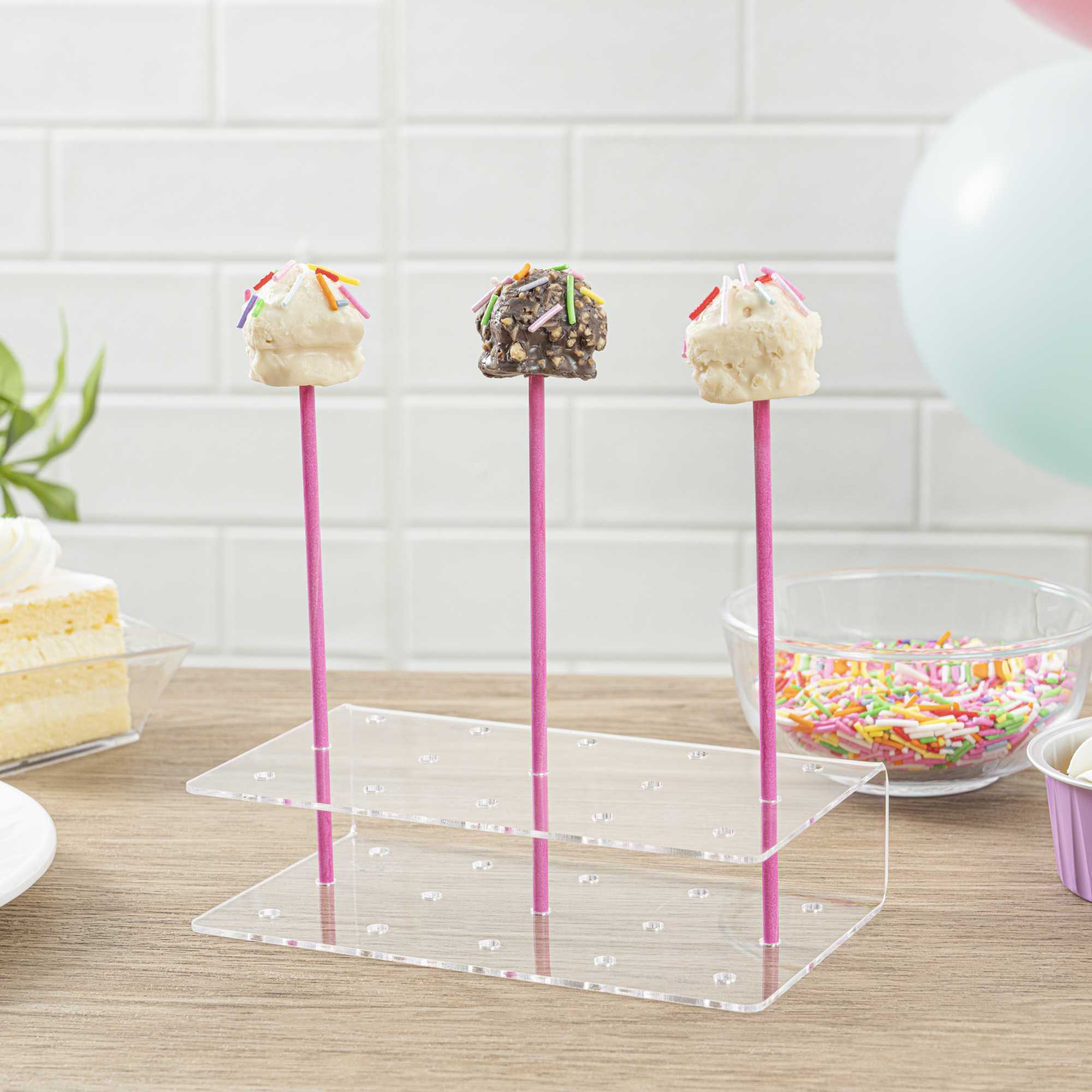 Pastry Tek Pink Paper Cake Pop and Lollipop Stick - Biodegradable - 6" x 5/32" - 100 count box