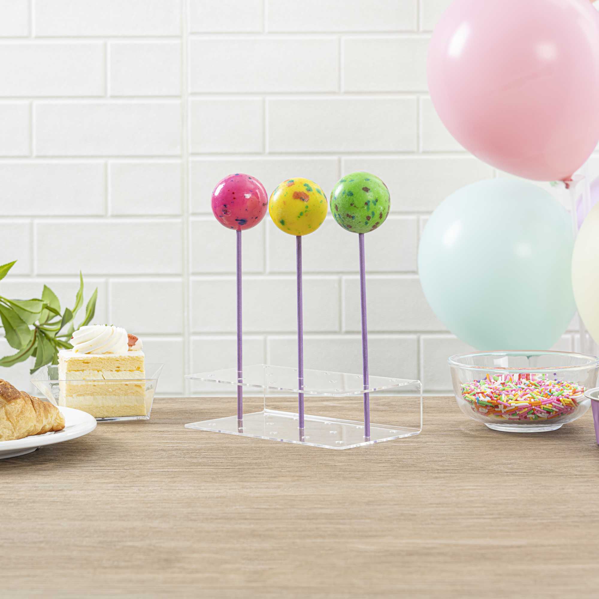 Pastry Tek Purple Paper Cake Pop and Lollipop Stick - Biodegradable - 6" x 5/32" - 25 count box