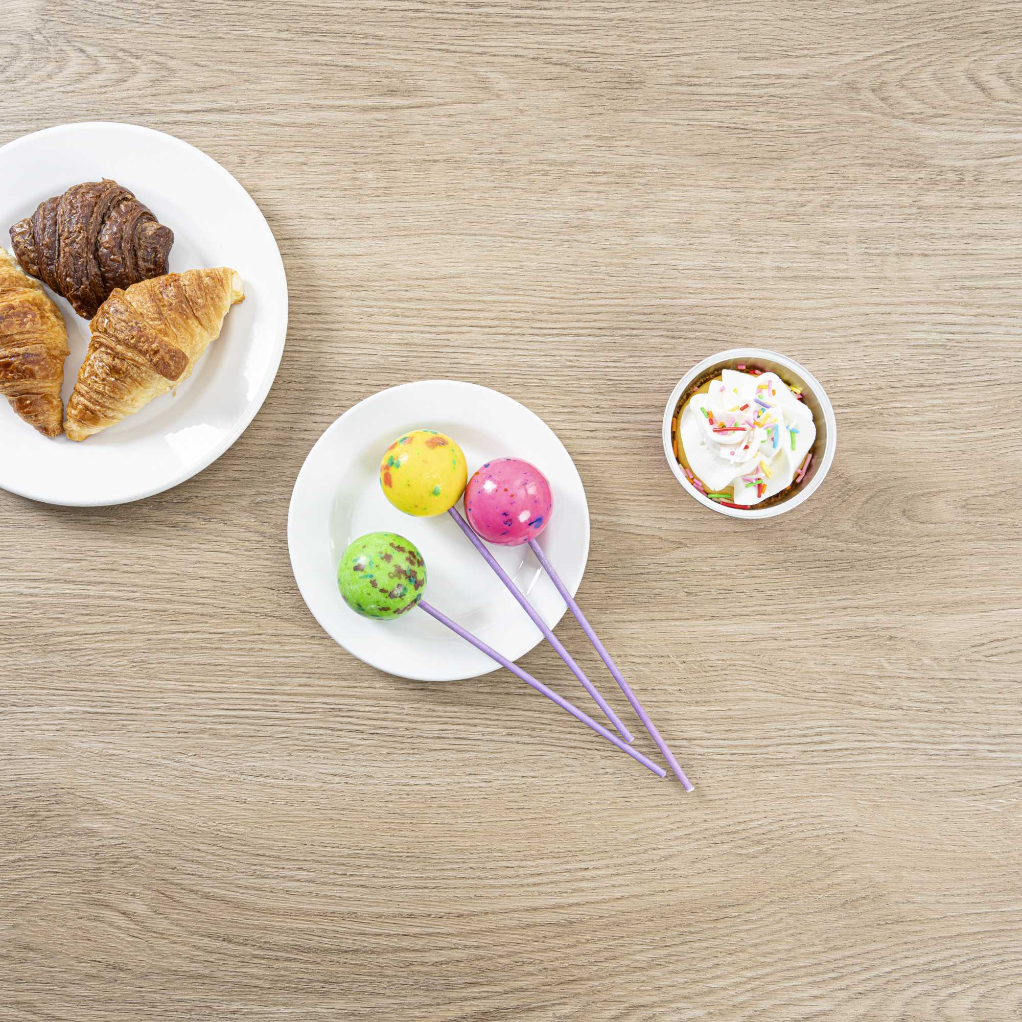 Pastry Tek Purple Paper Cake Pop and Lollipop Stick - Biodegradable - 6" x 5/32" - 25 count box