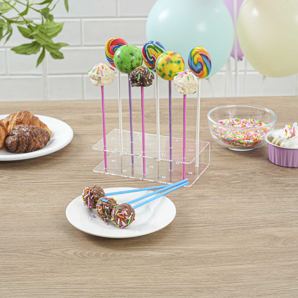 Pastry Tek Purple Paper Cake Pop and Lollipop Stick - Biodegradable - 6" x 5/32" - 25 count box
