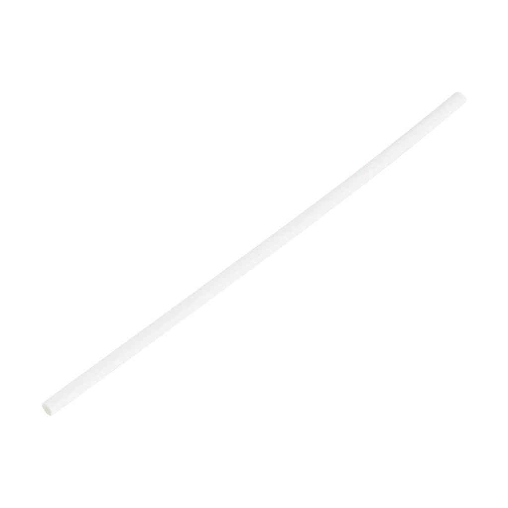 Pastry Tek White Paper Coffee Stirrer and Lollipop Stick - Biodegradable - 6" x 5/32" - 25 count box