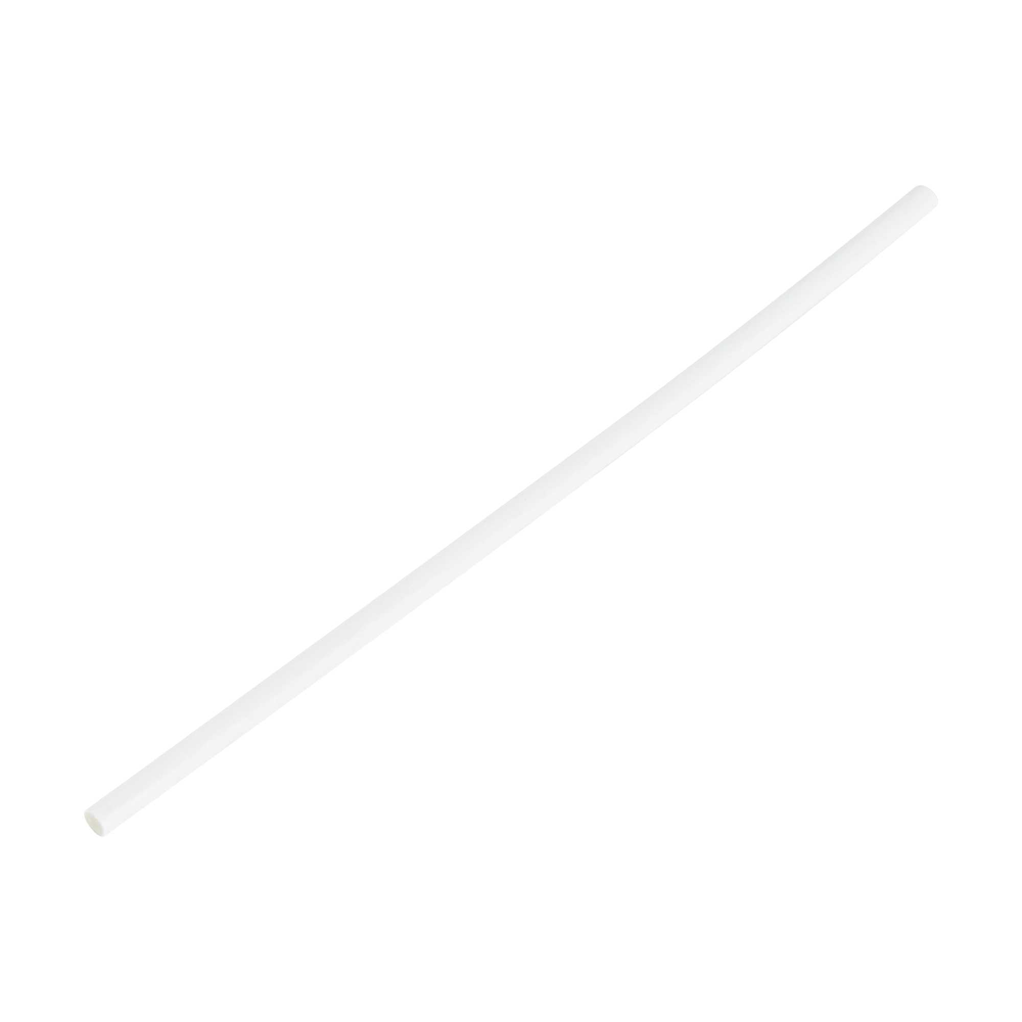 Pastry Tek White Paper Coffee Stirrer and Lollipop Stick - Biodegradable - 6" x 5/32" - 25 count box